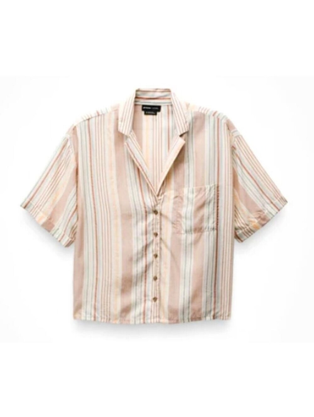Prana Clay Striped Button Up Shirt Lightweight 100% Modal Women's Large